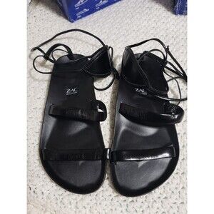 Zac Posen Black Tie Strap Sandals New size 6 Flat Ankle Wrap
